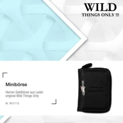 Wild Things Only echtes Leder schwarz RFID Schutz Minibörse OPJ111S
