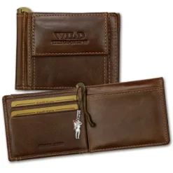 Wild Things Only Echtleder RFID braun Portemonnaie Dollarclip OPJ121N