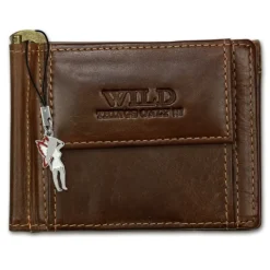 Wild Things Only Echtleder RFID braun Portemonnaie Dollarclip OPJ121N