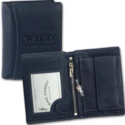 Wild Things Only Herren Portemonnaie Leder blau RFID Schutz OPJ113B