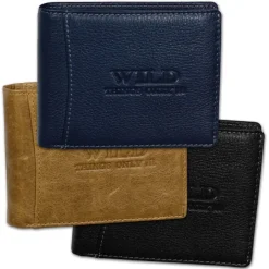 Wild Things Only Herren Portemonnaie Leder blau RFID Schutz OPJ114B
