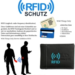 Wild Things Only Leder schwarz Portemonnaie Minibörse RFID OPJ800S