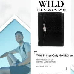 Wild Things Only Leder schwarz Portemonnaie Herren RFIDSchutz OPJ113S