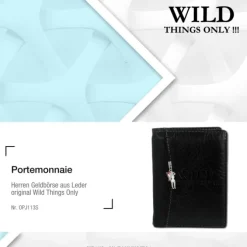 Wild Things Only Leder schwarz Portemonnaie Herren RFIDSchutz OPJ113S