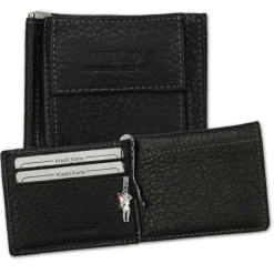 Wild Things Only Portemonnaie Leder RFID Schutz schwarz Dollarclip OPJ121S