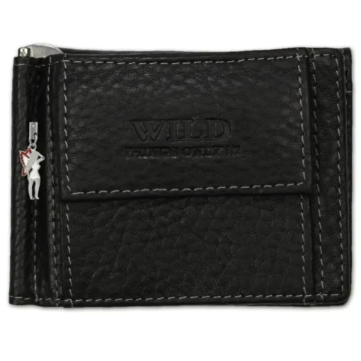 Wild Things Only Portemonnaie Leder RFID Schutz schwarz Dollarclip OPJ121S