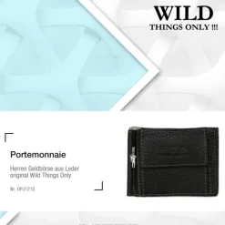 Wild Things Only Portemonnaie Leder RFID Schutz schwarz Dollarclip OPJ121S