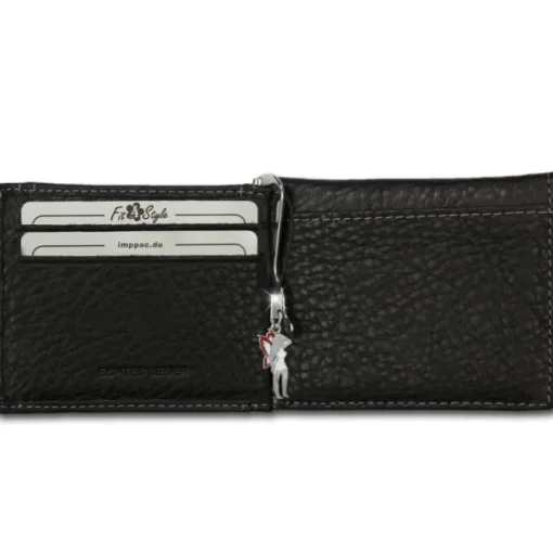 Wild Things Only Portemonnaie Leder RFID Schutz schwarz Dollarclip OPJ121S
