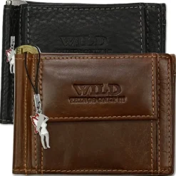 Wild Things Only Portemonnaie Leder RFID Schutz schwarz Dollarclip OPJ121S