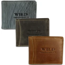 Wild Things Only Querformat blau echtes Leder Portemonnaie OPJ103B