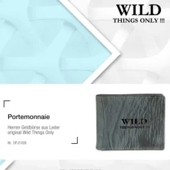 Wild Things Only Querformat blau echtes Leder Portemonnaie OPJ103B